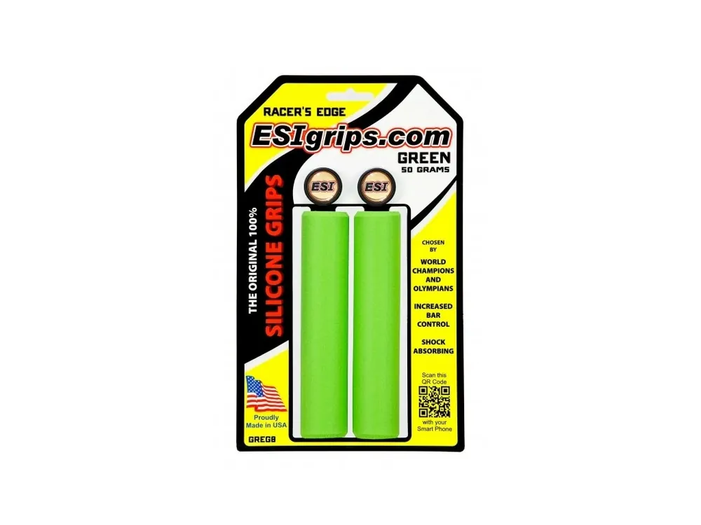 Originální gripy ESI Racer‘s Edge zelené