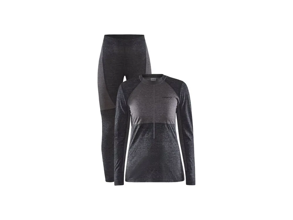 Dásmké termoprádlo set Craft core wool mix black/granit Ihned K Objednání