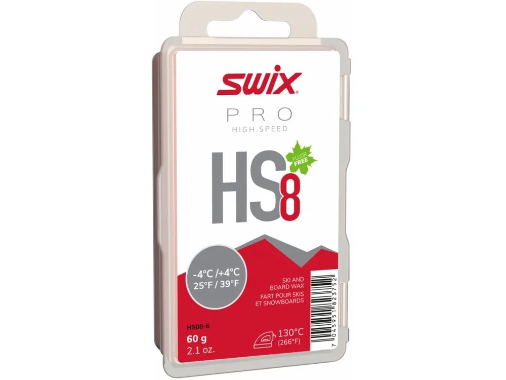 Skluzný vosk Swix High Speed, HS8 červený,-4/+4°C,60g Akční Cena