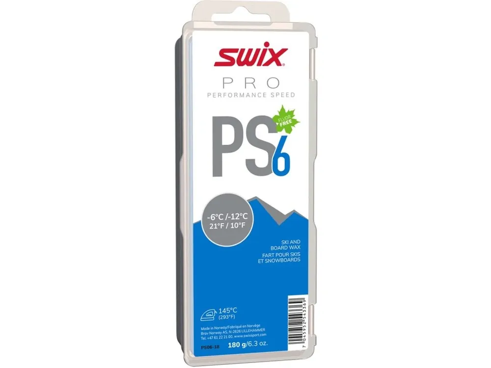 Skluzný vosk Swix Performance Speed, PS6 modrý, -6°C/-12°C,180g Tovární Cena