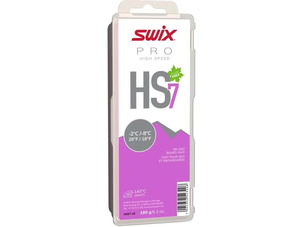Skluzný vosk Swix High Speed, HS7 fialový,-2°C/-8°C,180g Zlevněný