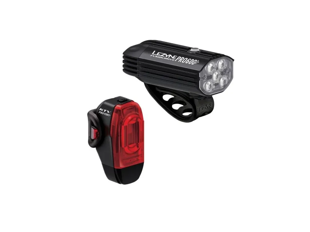 Super Cena Sada světel Lezyne Fusion Drive Pro 600+/KVT Drive Pro Black/Black