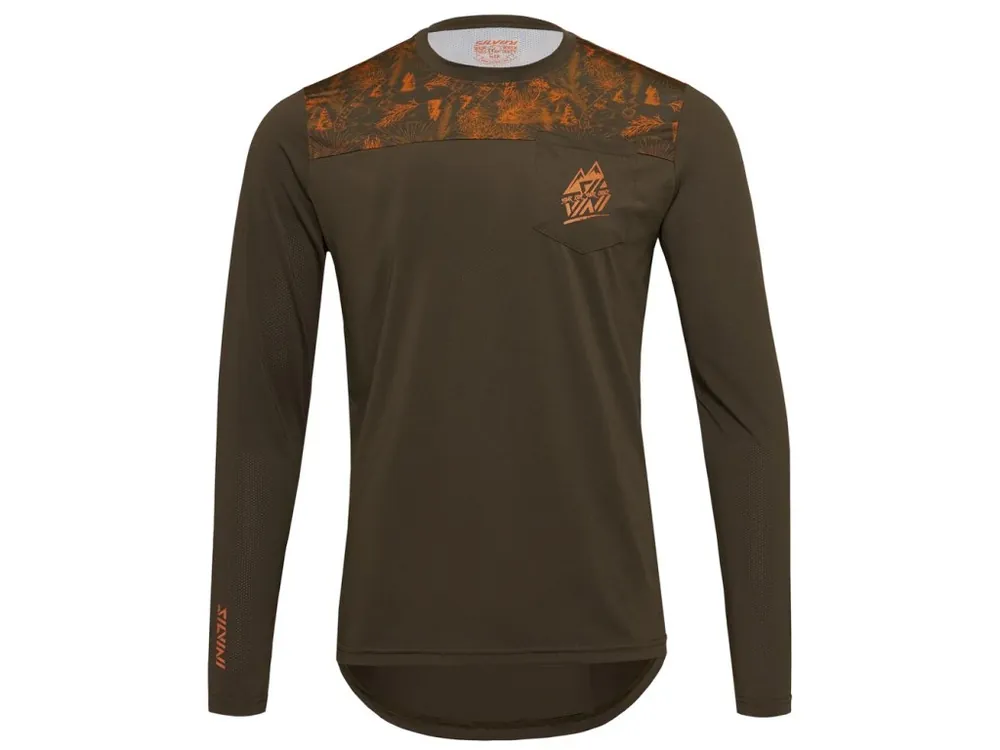 Pánský enduro dres dlouhý rukáv Silvini Ello olive/orange Sleva