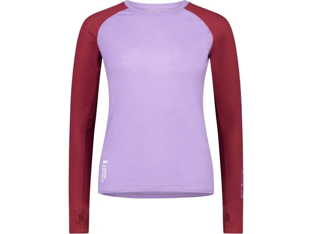 Originální Triko merino Mons Royale Bella Tech LS WMNS lupin/cherry