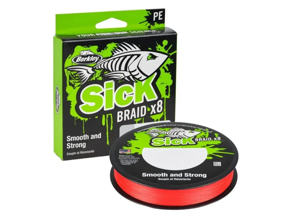 Sezónní Sleva Berkley Šňůra Sick Braid x8 Red 300m