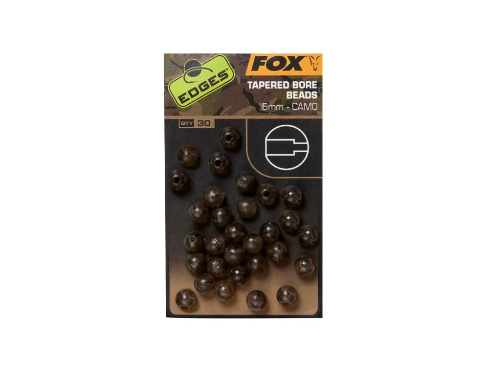 Fox Korálky Edges Camo Tapered Bore Bead 30 ks - 6 mm Vrácení Zdarma