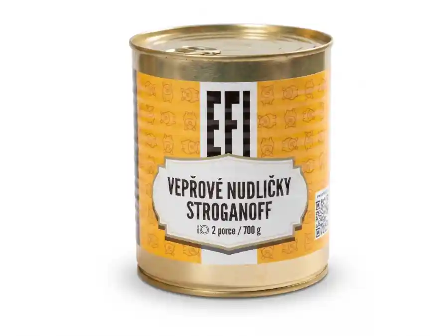 Oblíbený EFI Vepřové nudličky stroganoff 700g 2 porce (trvanlivost až 24 měsíců)