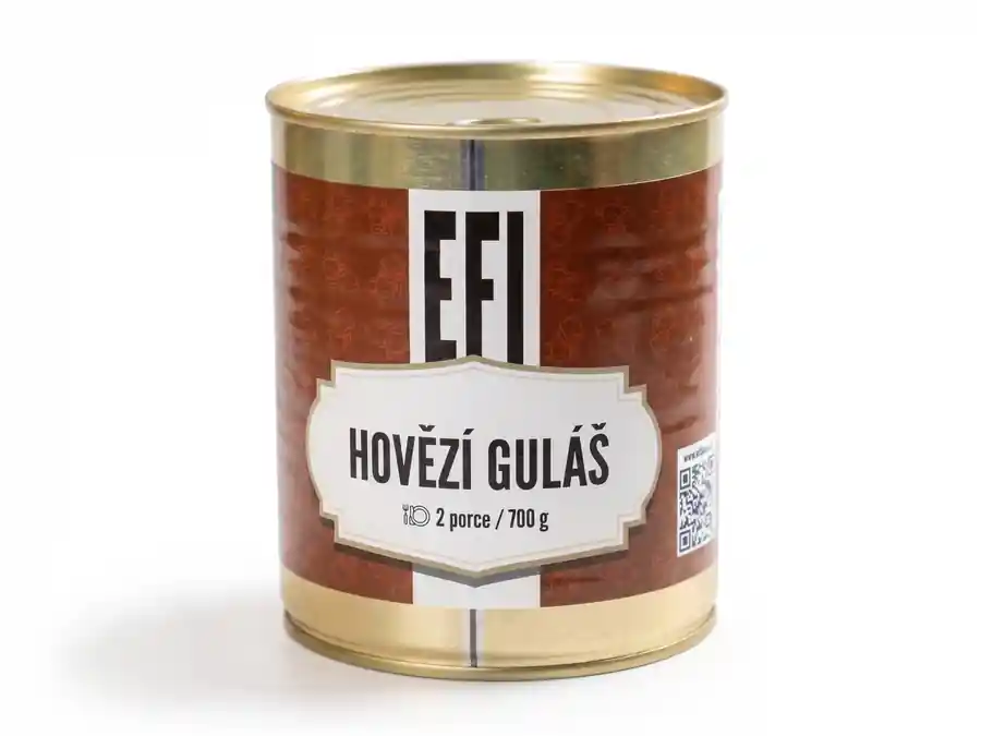 Odeslání Ihned EFI Hovězí guláš 700g 2 porce (trvanlivost až 24 měsíců)