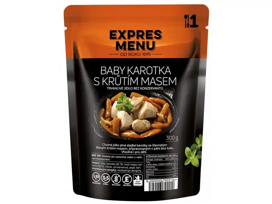 EXPRES MENU Baby karotka s krůtím masem 300 g Tovární Cena