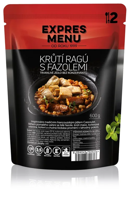 Vrácení Zdarma EXPRES MENU KRŮTÍ RAGÚ S FAZOLEMI