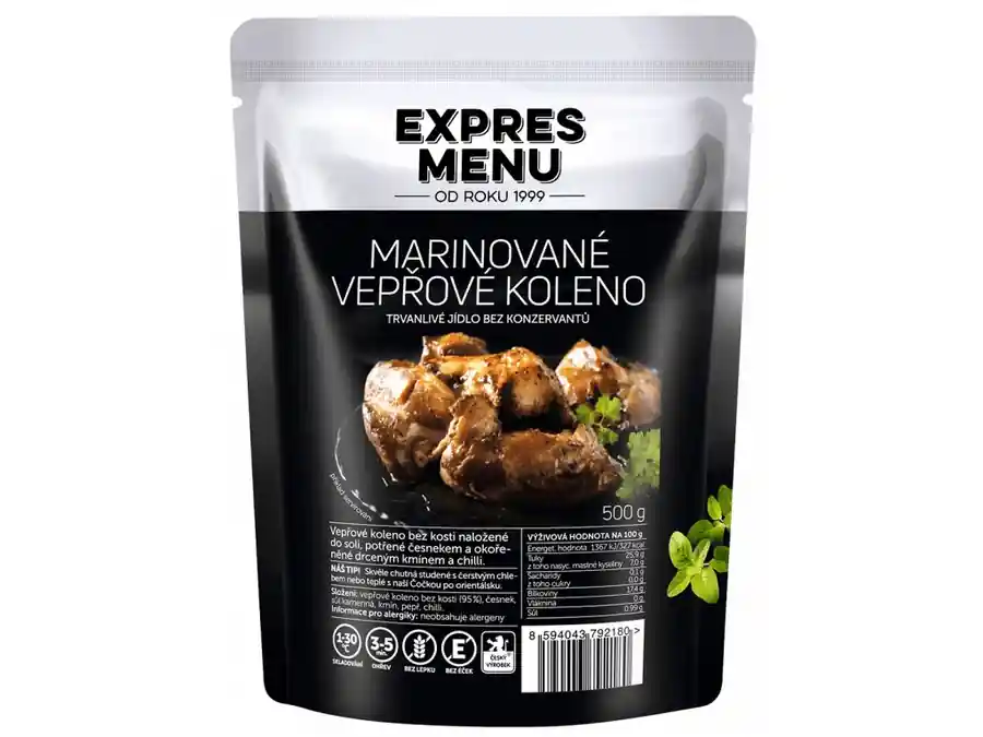 Vrácení Zdarma EXPRES MENU MARINOVANÉ VEPŘOVÉ KOLENO 500G
