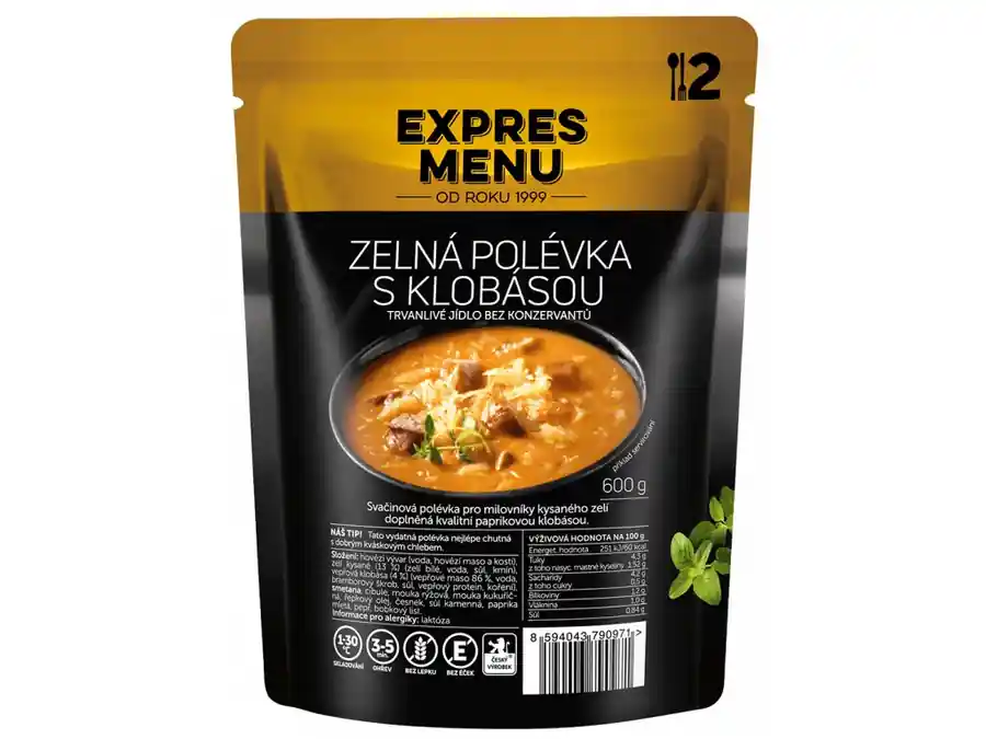 EXPRES MENU ZELNÁ POLÉVKA S KLOBÁSOU 2P Cenově Výhodný