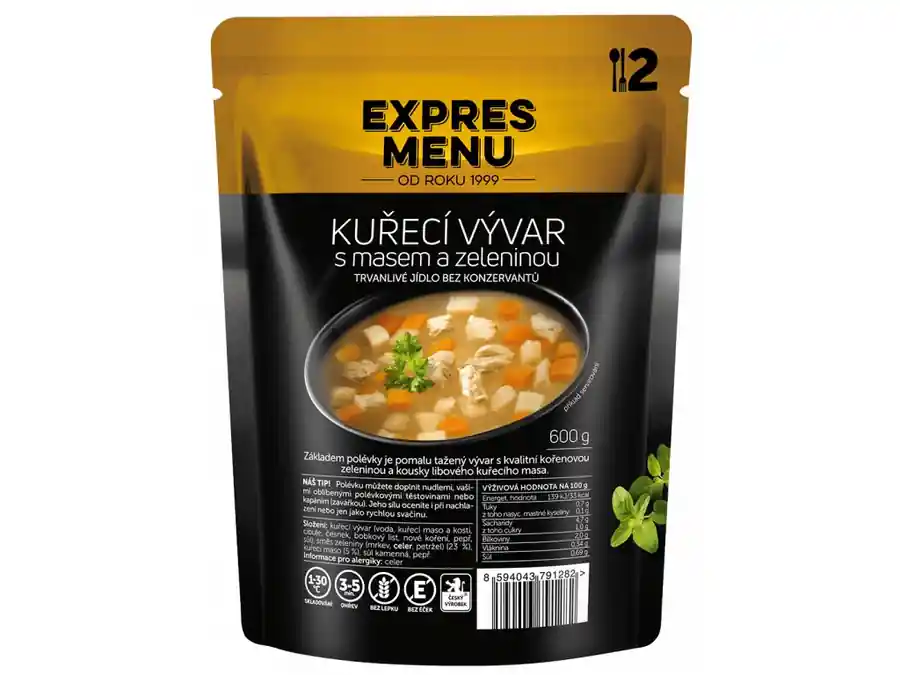 Značkový EXPRES MENU KUŘECÍ VÝVAR SE ZELENINOU 2P