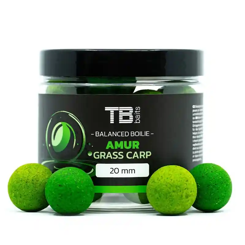 TB BAITS - Vyvážené boilie Balanced + Atraktor Amur 100g 24mm Nejlepší Volba