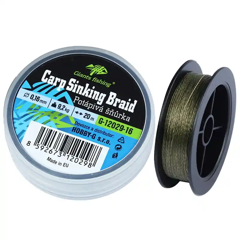 GIANTS FISHING - Potápivá splétaná šňůra Carp Sinking Braid 20m Ihned K Objednání