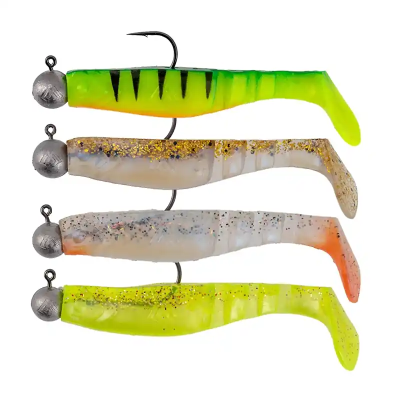 MIKADO - Gumová nástraha Fishunter s nastraženou jigovou hlavičkou 8cm Mix barev 4ks Poslední Šance