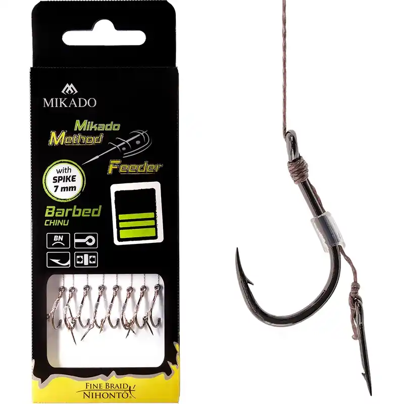 Přímo Od Výrobce MIKADO - Hotový návazec na Method feeder, šňůra 10cm s trnem a protihrotem 8ks