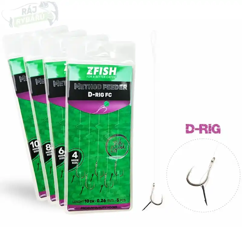 ZFISH - Hotový fluorocarbonový návazec na Method Feeder D-RIG 5ks Nejlepší Volba
