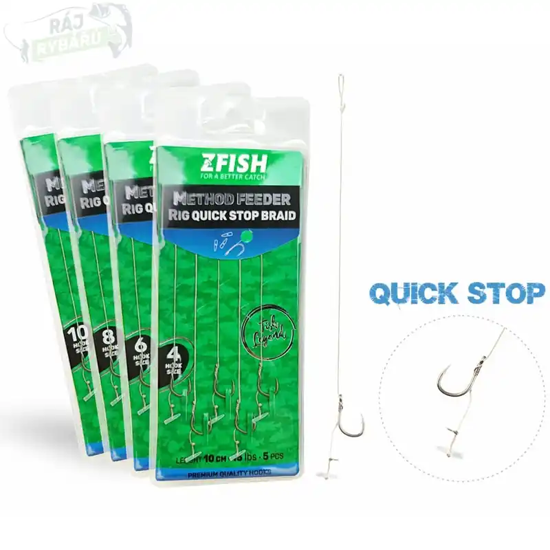 ZFISH - Hotový návazec na Method Feeder Rig Quick Stop Braid 5ks Nejlepší Cena