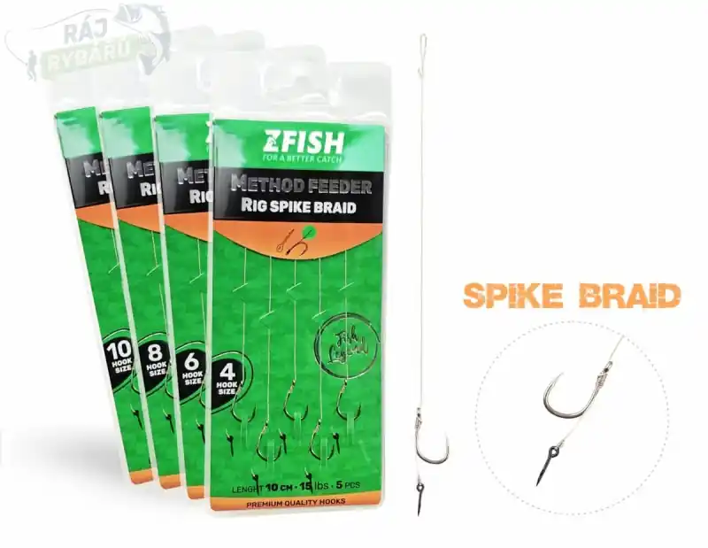 ZFISH - Hotový návazec na method feeder Rig Spike Braid 5ks Víkendová Akce