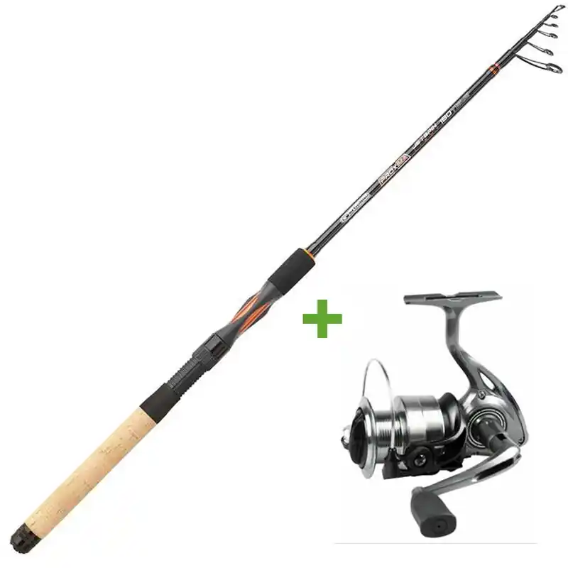 GARBOLINO - Přívlačový teleskopický set Proxima JetSpin M 2,4m 10-30g + naviják Strike 301FD Speciální Cena
