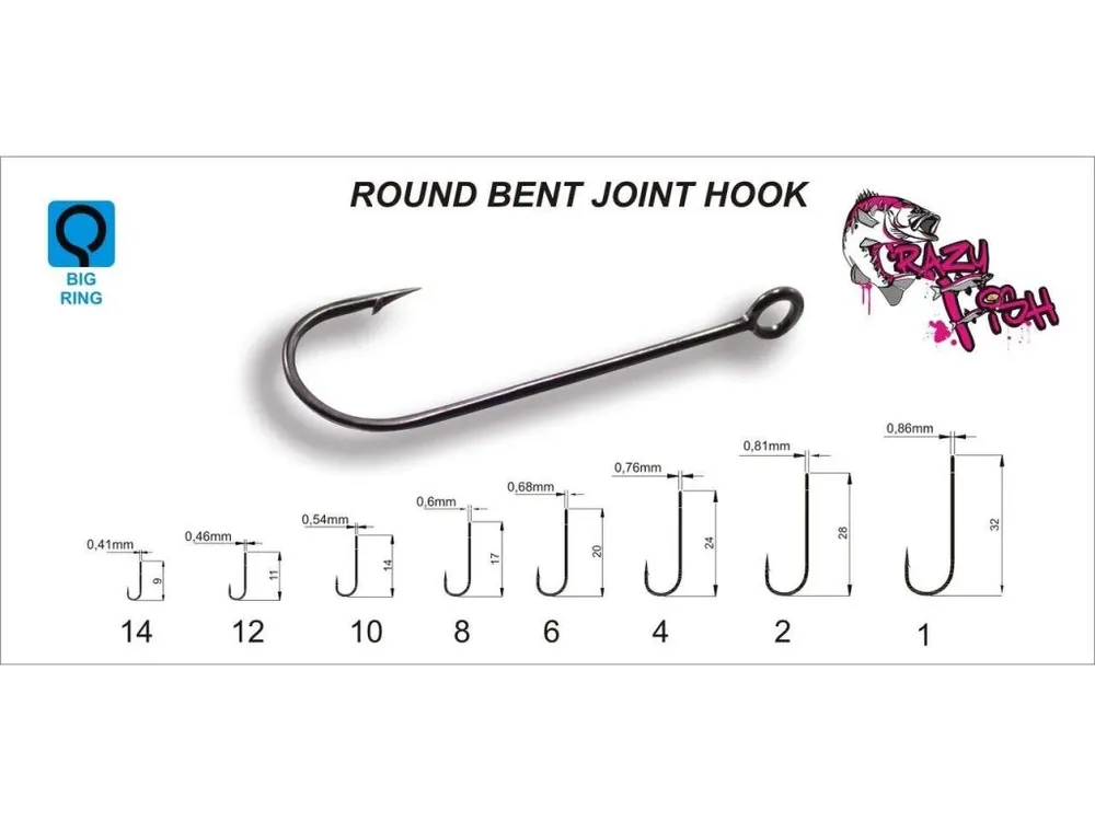 Přímo Od Výrobce Round Bent Joint Hook vel. 4 - balení 10ks