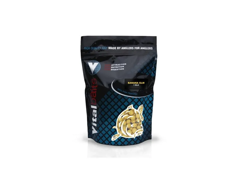 Vitalbaits Boilies Banana GLM 1kg 14mm Jen Po Omezenou Doba