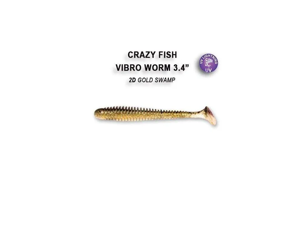 Vibro Worm 8,5 cm barva 2D gold swamp Vysoce Kvalitní