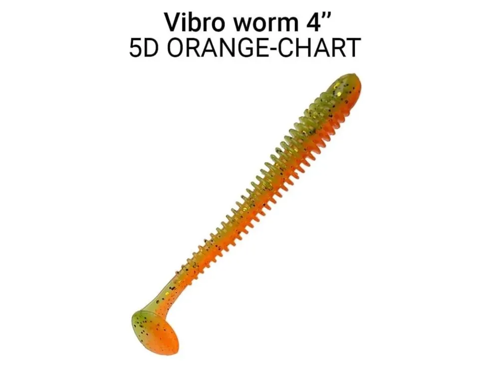 Nízká Cena Vibro Worm 10cm 5D orange chart 5ks