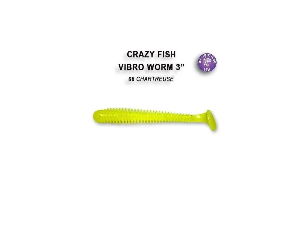 Vibro Worm 7,5 cm 6 charteuse Sezónní Sleva