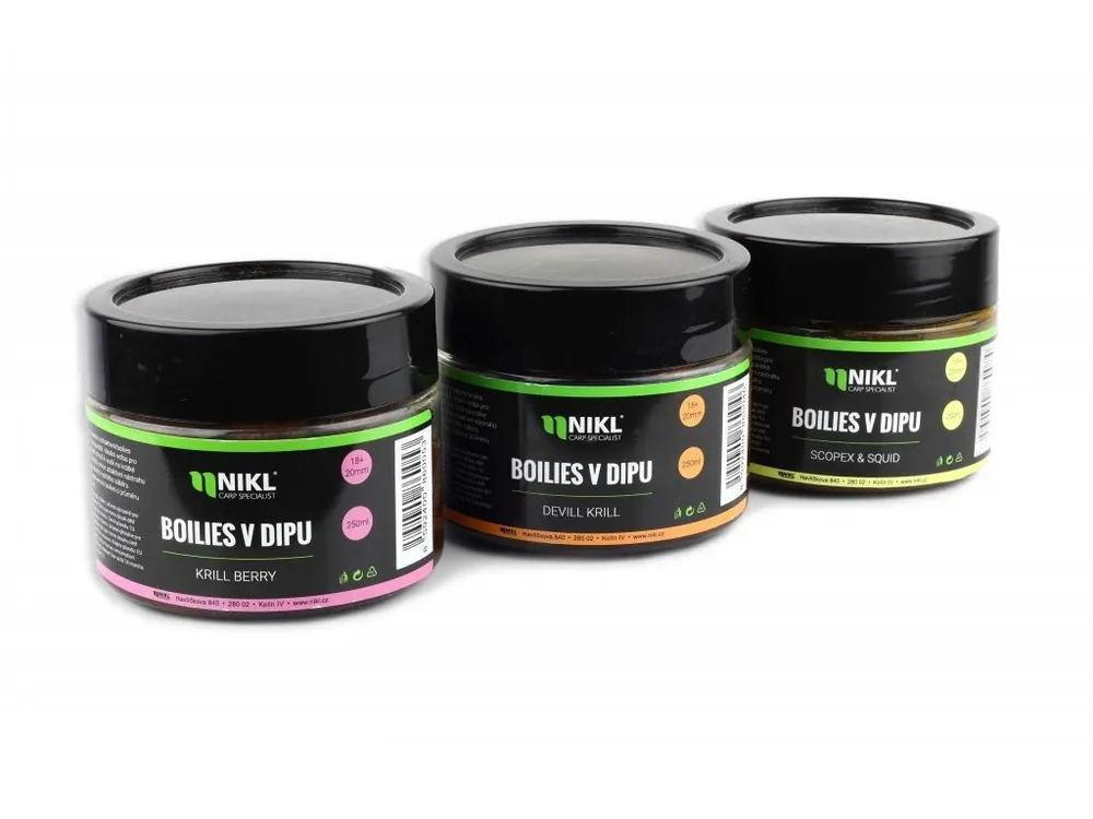 Vysoce Kvalitní Nikl Boilies v dipu 250g