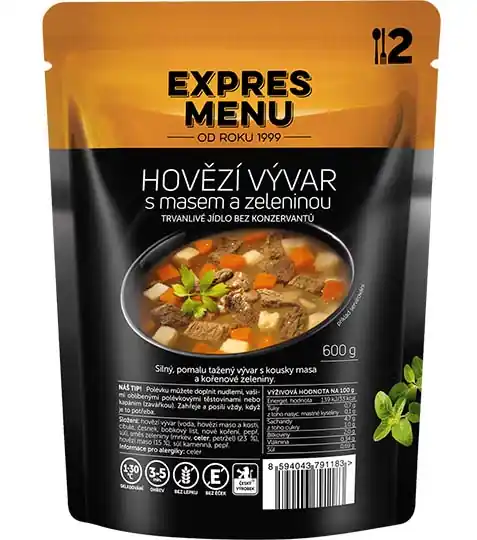 EXPRES MENU Hovězí vývar hotové jídlo, 600g Levný