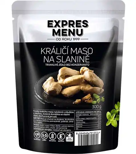 EXPRES MENU Králičí maso na slanině hotové jídlo, 300g Tovární Cena