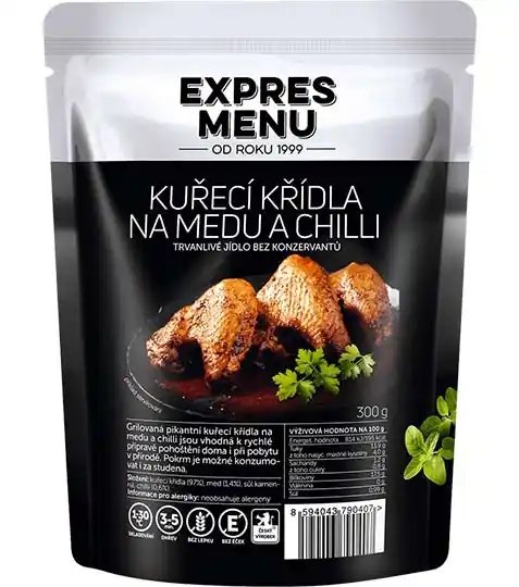 Zlevněný EXPRES MENU Kuřecí křídla na medu a chilli hotové jídlo, 300g