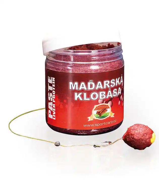 Aktuální Sportcarp obalovací pasty Boilie Paste Hungarian Sausage (maďarská klobása)