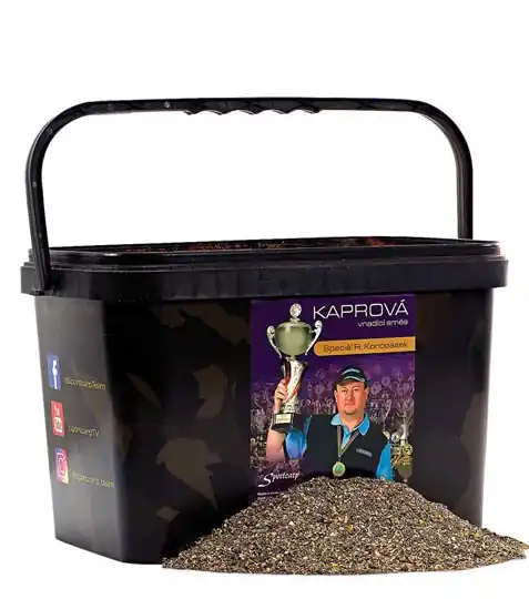 Expresní Doručení Sportcarp kaprová vnadící směs Speciál R. Konopásek černá 2 kg v kbelíku