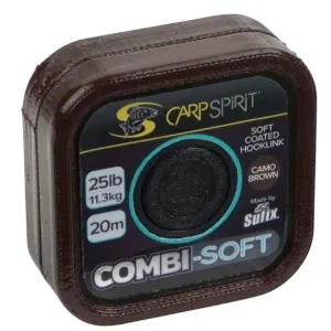 Finální Výprodej Carp Spirit návazcová šňůrka Combi-Soft Coated Braid 20m/11,3kg/25lb maskovací hnědá ztužená
