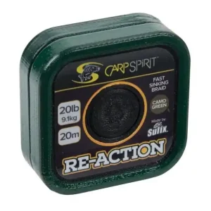 Novinka Carp Spirit návazcová šňůrka Re-action Braid 20m/11,3kg/25lb maskovací zelená