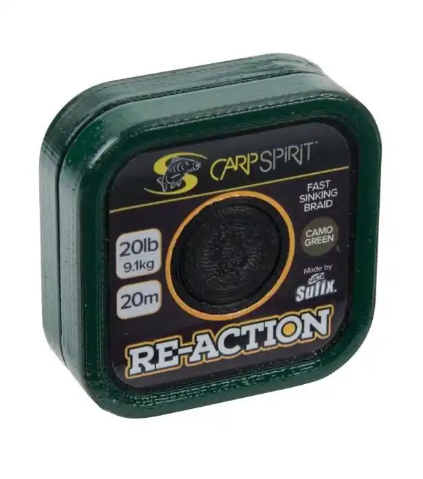 Novinka Carp Spirit návazcová šňůrka Re-action Braid 20m/11,3kg/25lb maskovací zelená