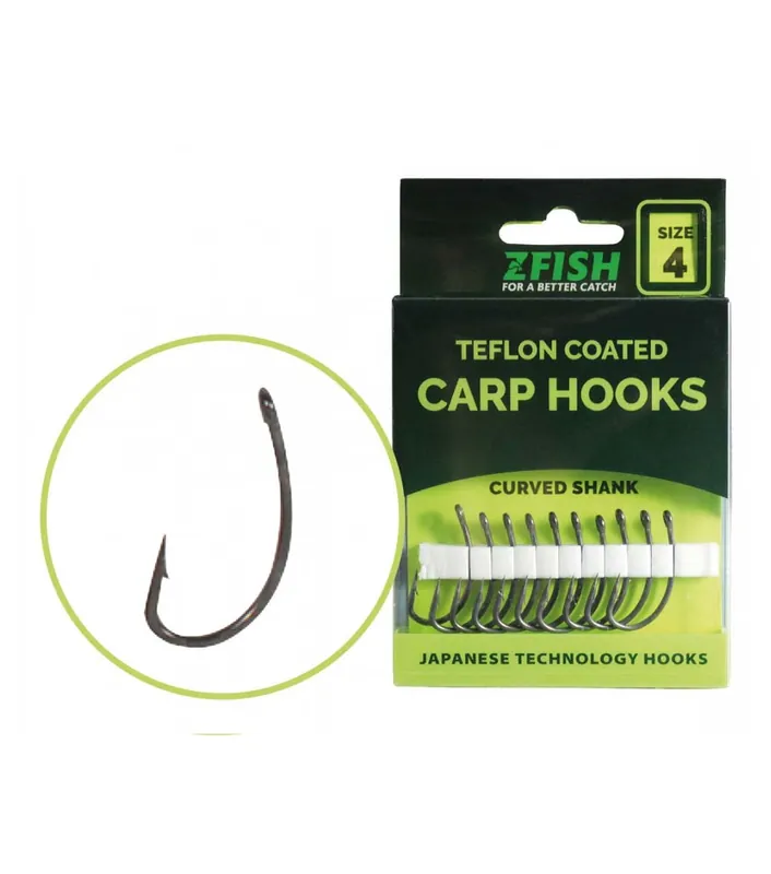 Zfish háčky Curved Shank teflonové velikost č.8 Značkový