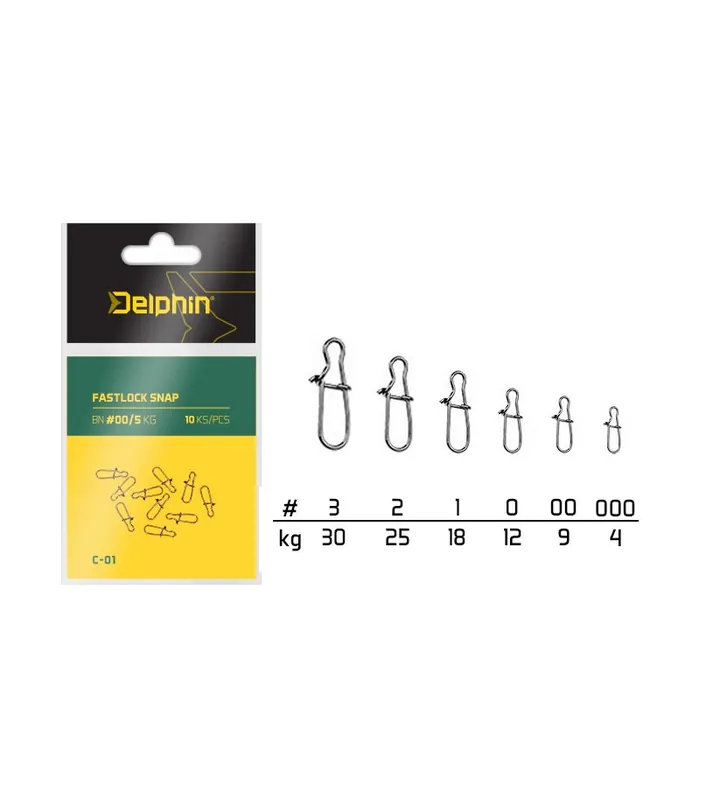 Delphin karabinky Fastlock Snap C-01 vel. 0/12kg/10ks Vrácení Zdarma