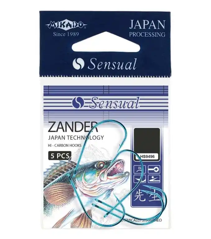 MIKADO Háčky SENSUAL - ZANDER 4/0 (modrá) - 5 ks Jen Po Omezenou Doba