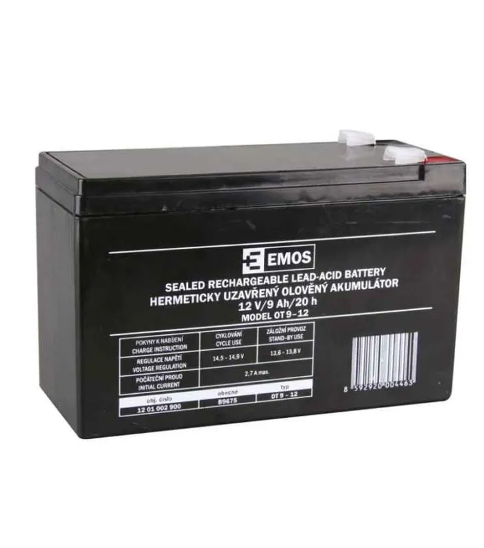 Emos nabíjecí akumulátor 12V / 9Ah faston 6,3mm Vrácení Zdarma