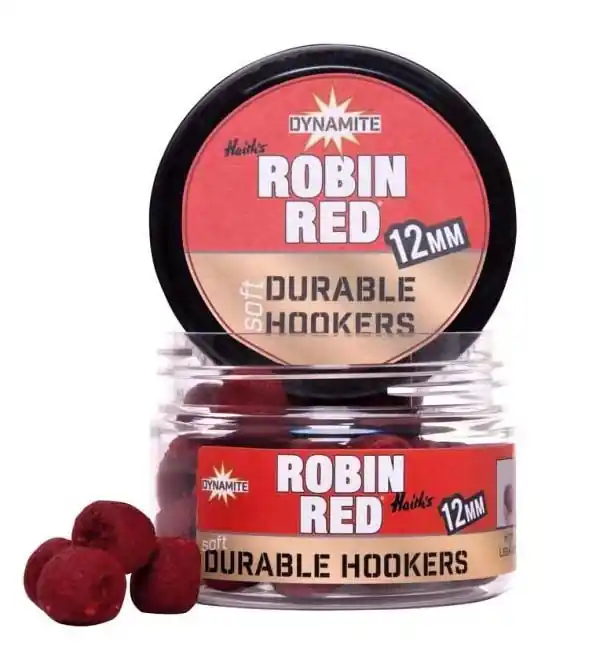 Značkový Dynamite Baits měkčené pelety Durable Hookers Robin Red 12mm