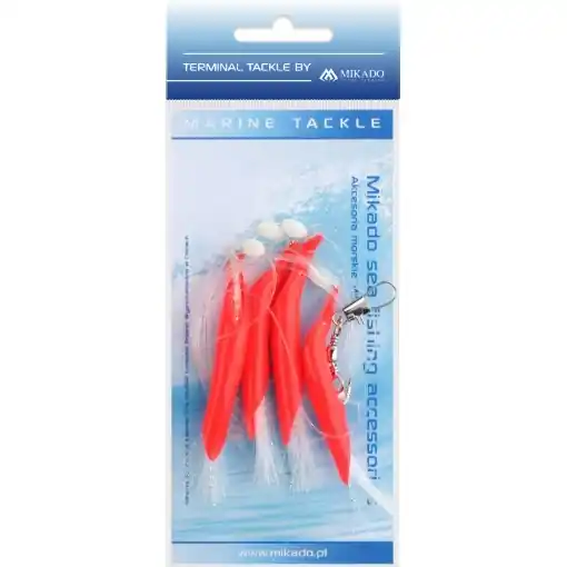 Cenová Bomba Mikado Sea Set - Hair Tube Rig 1/0 Red White
