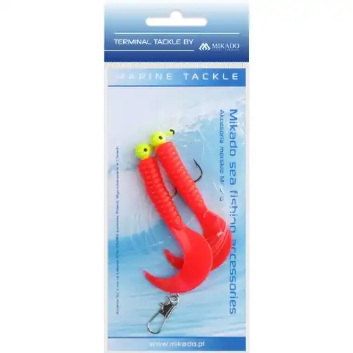 Akční Nabídka Mikado Pilk Twist Jighead Rig 7.5cm 2x6g Červený