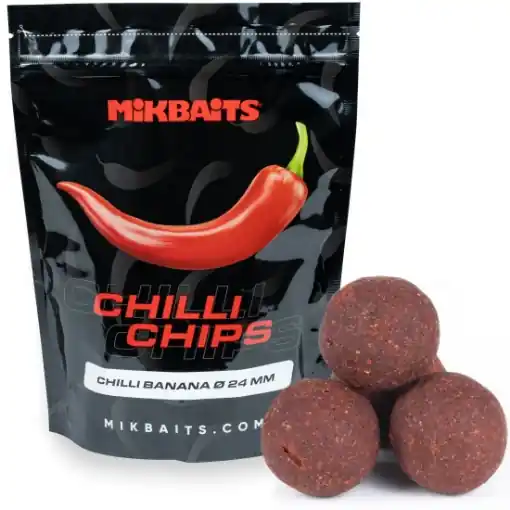 Akční Nabídka Mikbaits Chilli Chips Boilies Chilli Banana 24mm 300g
