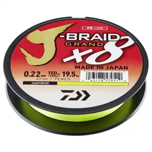 Daiwa J-Braid Grand X8 Chartreuse 270m 0.13mm 8.5kg Přímo Od Výrobce