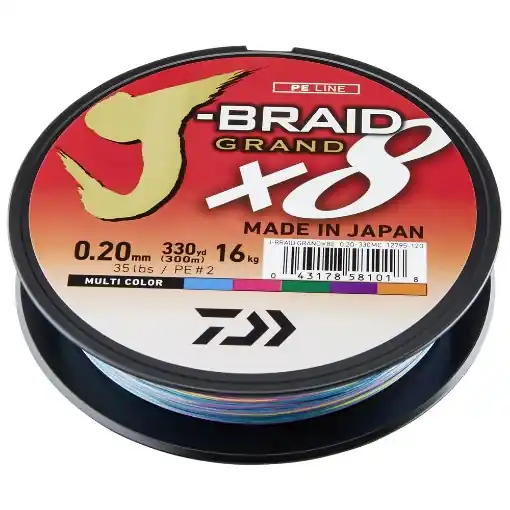 Daiwa J-Braid Grand X8 Multicolor 150m 0.16mm 10.0kg Nízká Cena