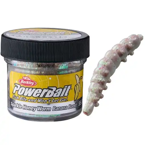 Výhodná Nabídka Berkley PowerBait Sparkle Honey Worm Banana Natural/Scales 25mm 55ks
